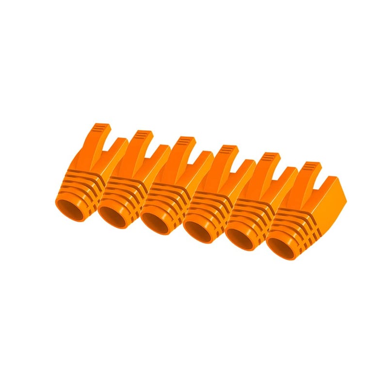 VIVOCH 50 Pcs Cat7 Cat7A Cat8 Strain Relief Boot, RJ45 Plug Connector Cover Modular Network Plug Cap Cable Connector Boots, Orange - Image 1